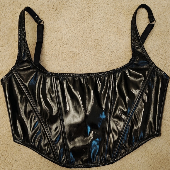 Urban Outfitters Tops - Out From Under Urban Outfitters Lovestruck Wet Look Corset Top.
